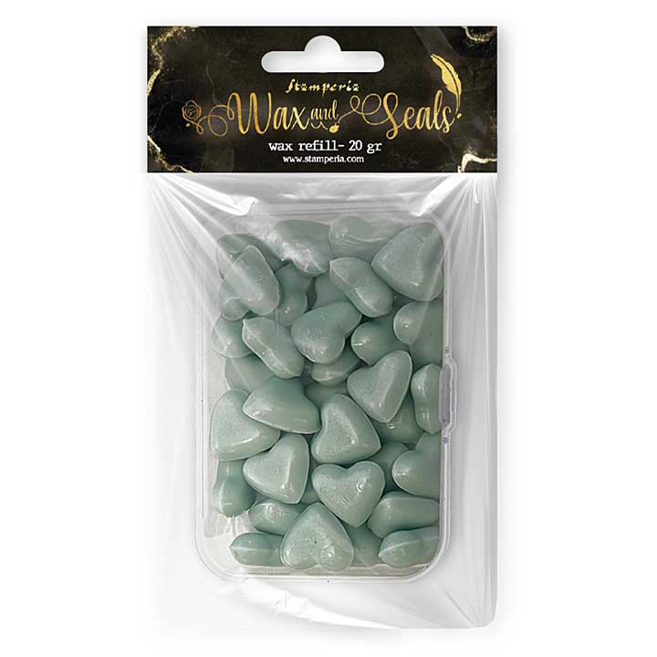 Stamperia Heart Shape Pastel Blue Wax And Seals (Wax Refill 20gr)