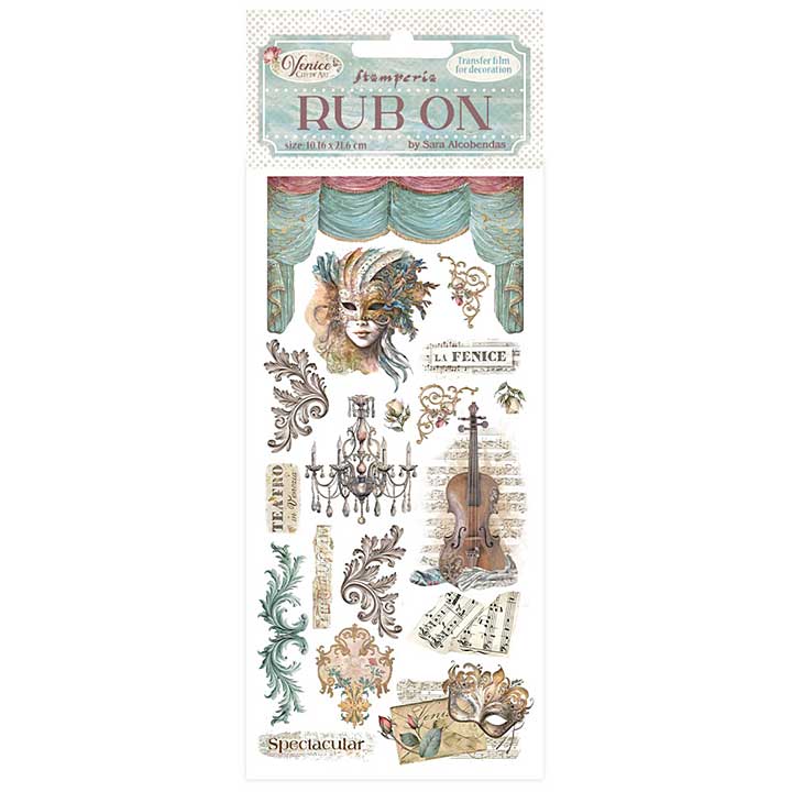 Stamperia Venice City of Art Rub-On 4x8,5 Inch Masks