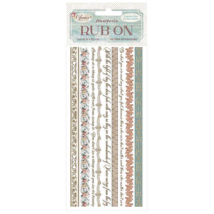 Stamperia Venice City of Art Rub-On 4x8,5 Inch Stripes