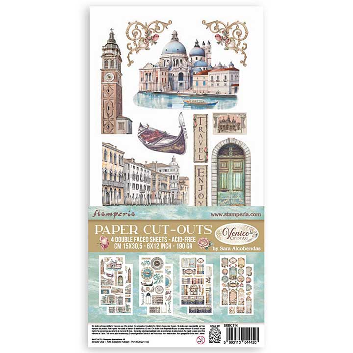 Stamperia Venice City of Art 6x12 Inch Paper Cut-outs (4pcs)