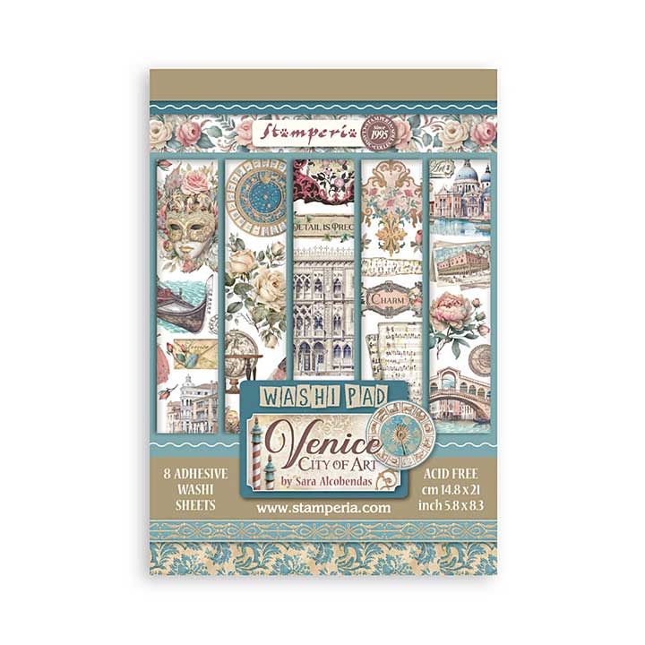 Stamperia Venice City of Art A5 Washi Pad (8pcs)