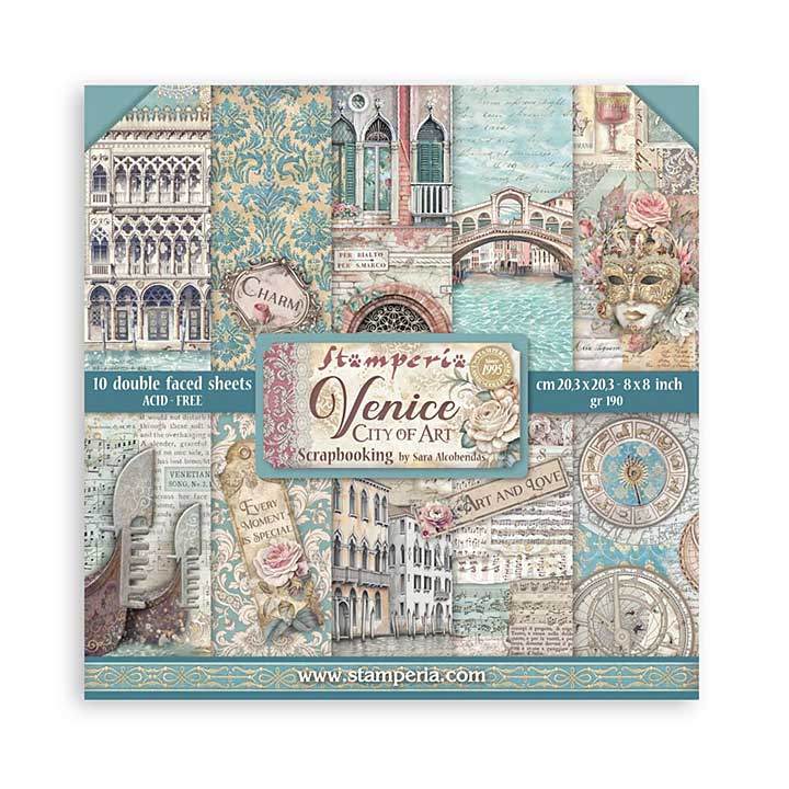 Stamperia Venice City of Art 8x8 Inch Paper Pack
