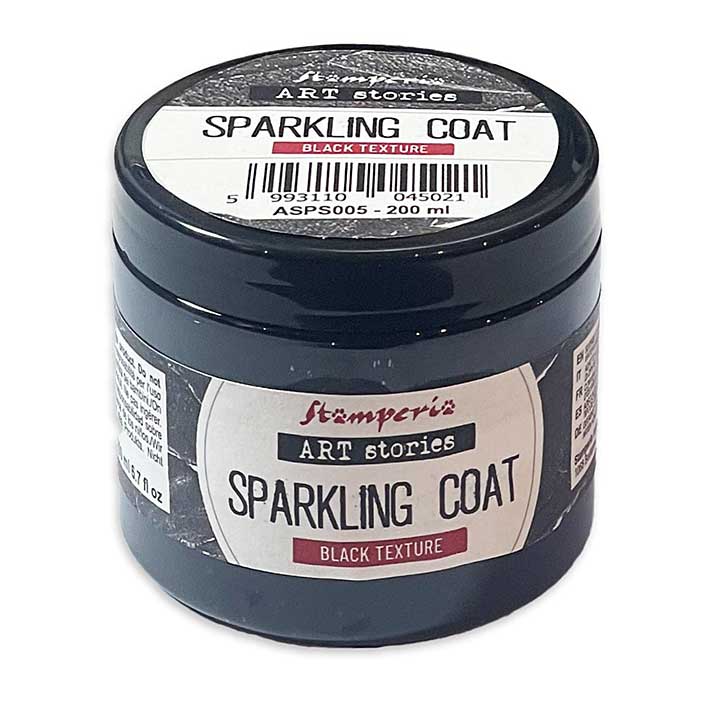 Stamperia Art Stories Texture Paste Sparkling Coat Black Texture 200ml