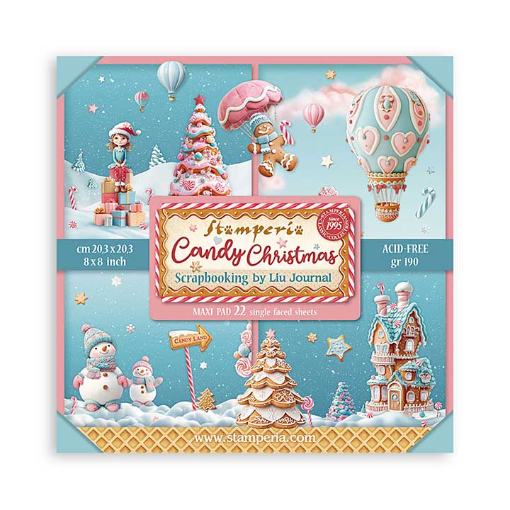 SO: Stamperia Candy Christmas 8x8 Inch Paper Pack Maxi (Single Face)