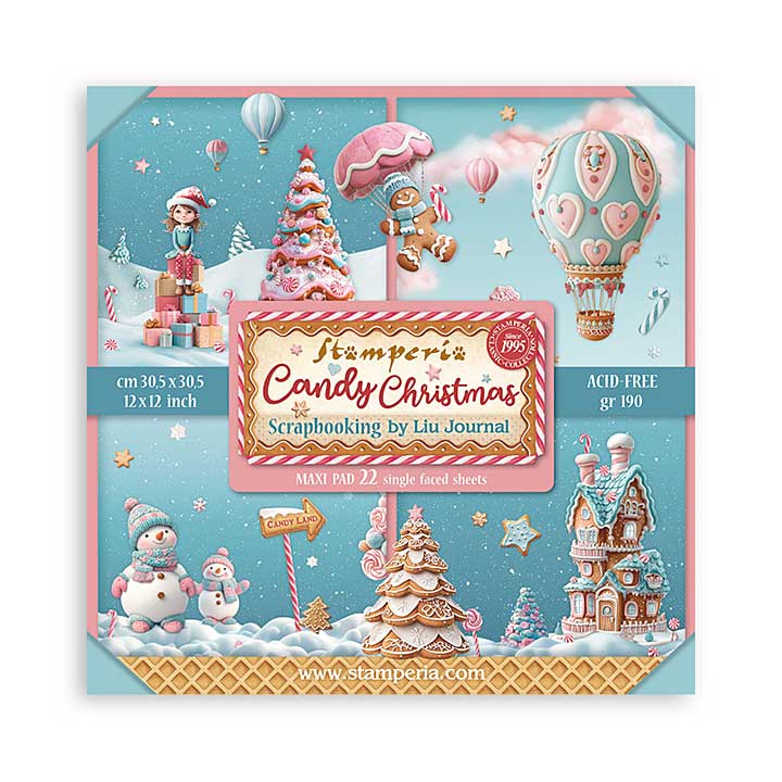 Stamperia Candy Christmas 12x12 Inch Paper Pack Maxi (Single Face)