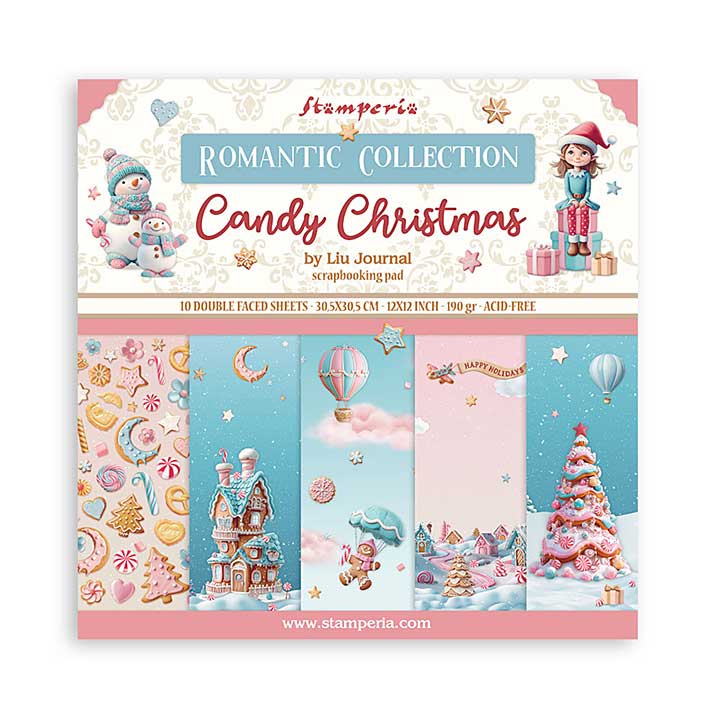 Stamperia Candy Christmas 12x12 Inch Paper Pack