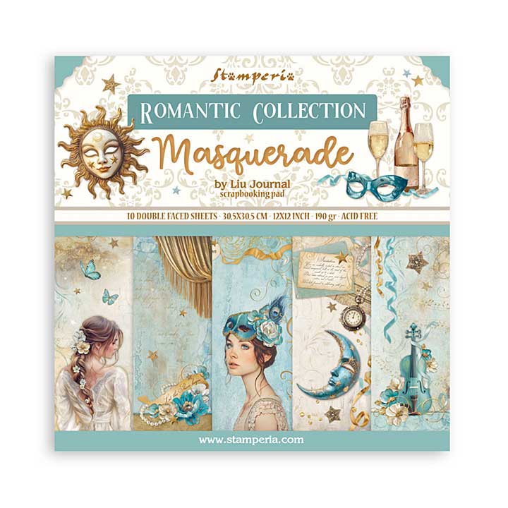 Stamperia Masquerade 12x12 Inch Paper Pack