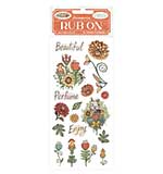 Stamperia Furry Friends Rub-On 4x8,5 Inch Flowers
