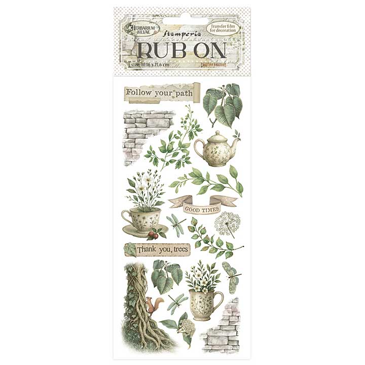 SO: Stamperia Herbarium Silvae Rub-On 8,33x2,36 Inch Tea Time