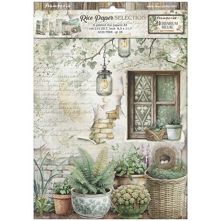 Stamperia Herbarium Silvae A4 Rice Paper Selection (6pcs)