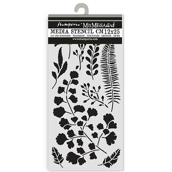 Stamperia Herbarium Silvae Thick Stencil 12x25cm Leaves