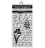 Stamperia Herbarium Silvae Thick Stencil 12x25cm Letter with Flowers