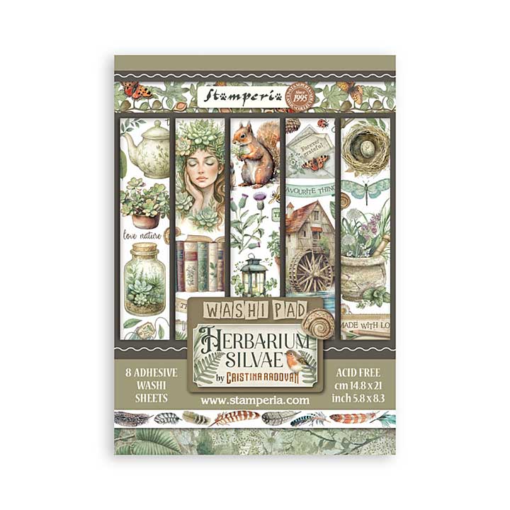 Stamperia Herbarium Silvae A5 Washi Pad (8pcs)