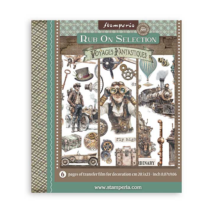 Stamperia Voyages Fantastiques Rub-On 20,5x23cm Assortment (6pcs)