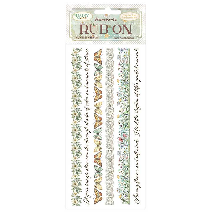 Stamperia Daisy Art Rub-On 10,16x21,6cm Stripes