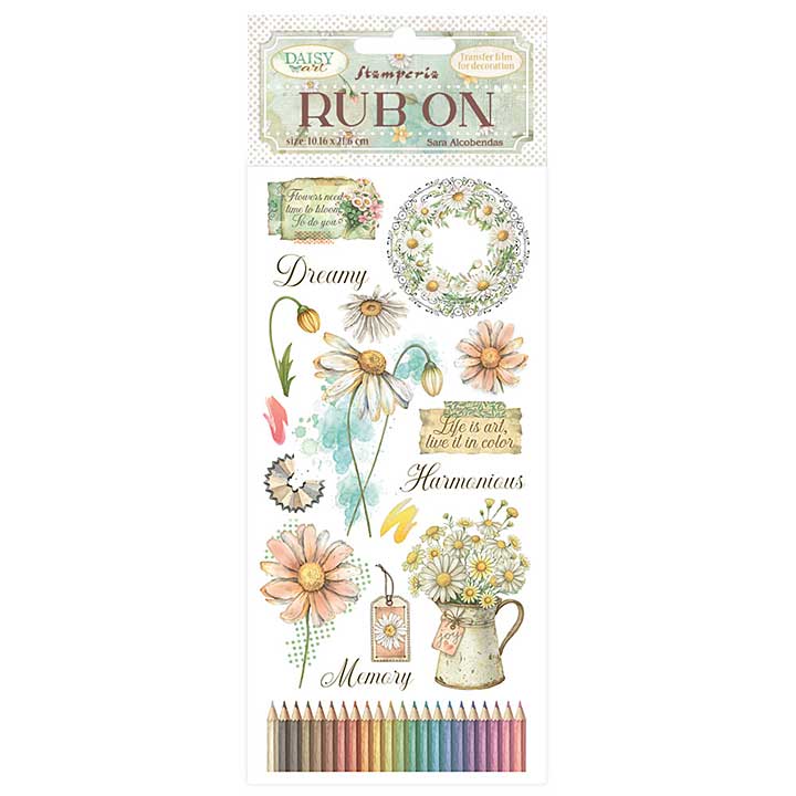 Stamperia Daisy Art Rub-On 10,16x21,6cm Harmonious