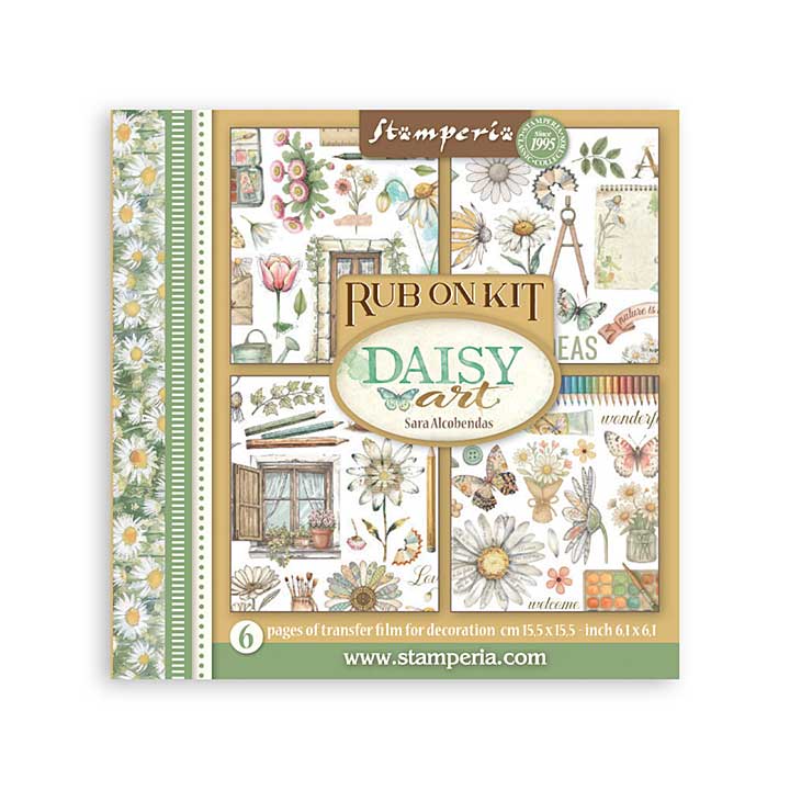 Stamperia Daisy Art Rub-On 15,5x15,5cm Assortment (6pcs)