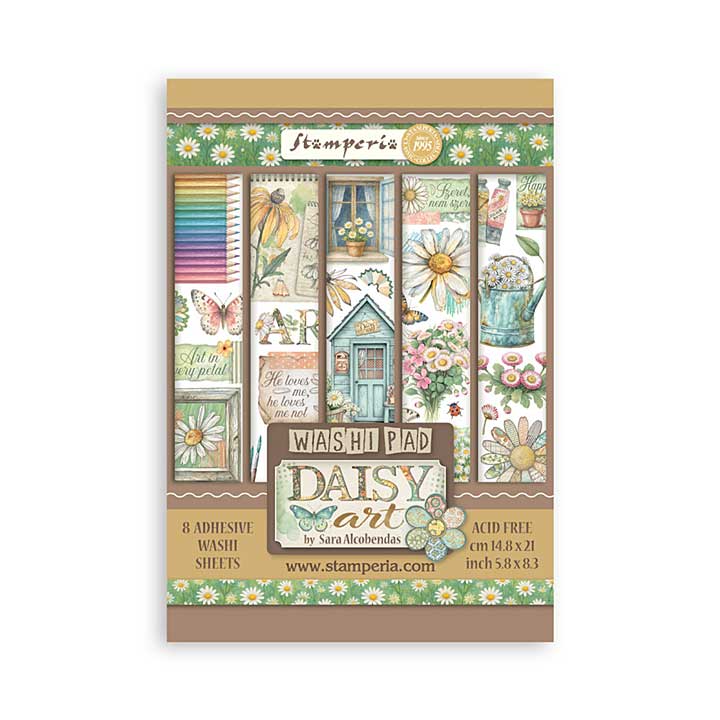 Stamperia Daisy Art A5 Washi Pad (8pcs)