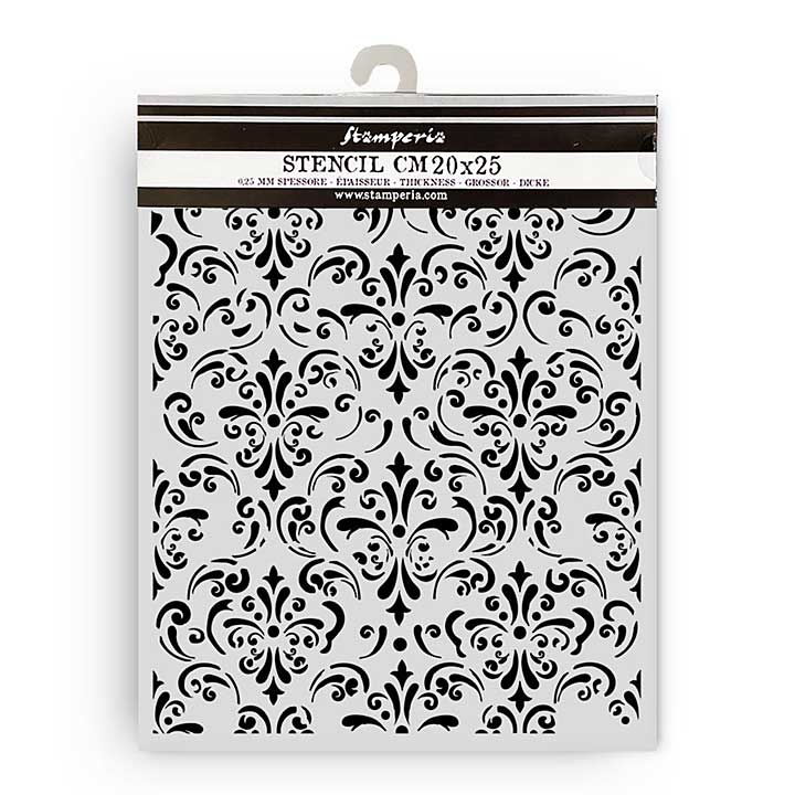 Stamperia Gardens of Time Thick Stencil 20x25cm Wallpaper by Antonis Tzanidakis