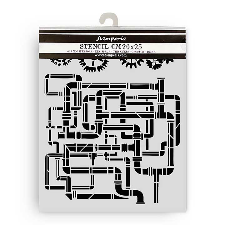Stamperia Gardens of Time Thick Stencil 20x25cm Tubes by Antonis Tzanidakis