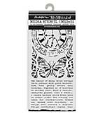 Stamperia Gardens of Time Thick Stencil 12x25cm Clock and Butterfly by Antonis Tzanidakis