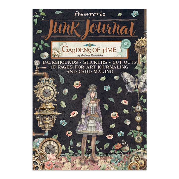 Stamperia Gardens of Time Junk Journal Stickers, Backgrounds, Cut-Outs by Antonis Tzanidakis