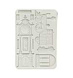 Stamperia Gardens of Time A5 Silicon Mould Train and Longcase Clock by Antonis Tzanidakis