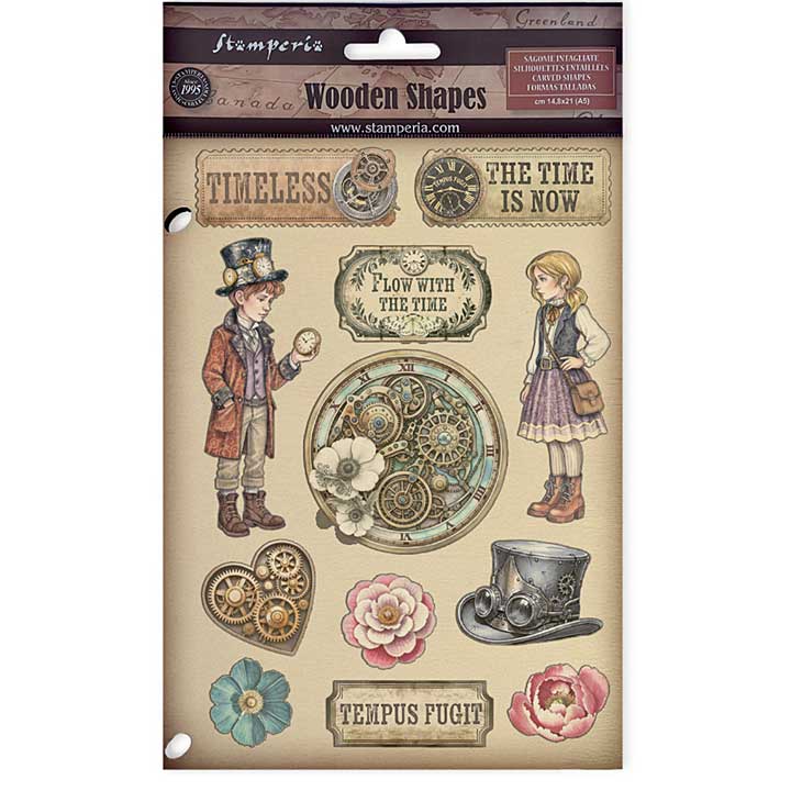 Stamperia Gardens of Time A5 Colored Wooden Shape by Antonis Tzanidakis