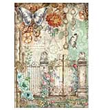 Stamperia Gardens of Time A4 Rice Paper Gate and Butterfly (6pcs) by Antonis Tzanidakis
