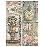 Stamperia Gardens of Time A4 Rice Paper Clocks Time is Free (6pcs) by Antonis Tzanidakis