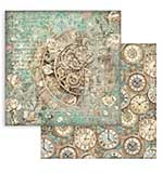 Stamperia Gardens of Time 12x12 Inch Paper Sheet Clock and Roses (10pcs) by Antonis Tzanidakis