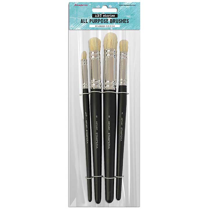 Stamperia Art Stories Art Brushes Set (4pcs) by Antonis Tzanidakis