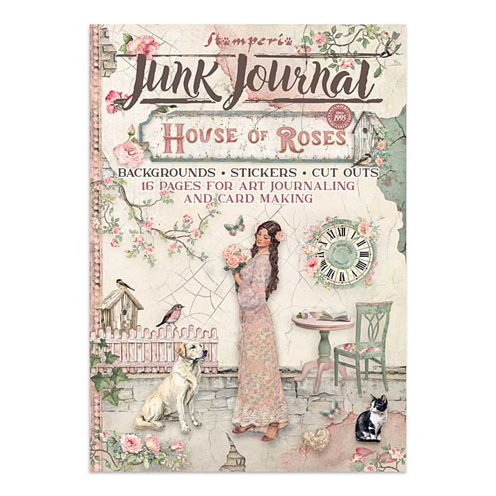 Stamperia House of Roses Junk Journal Stickers, Backgrounds, Cut-Outs