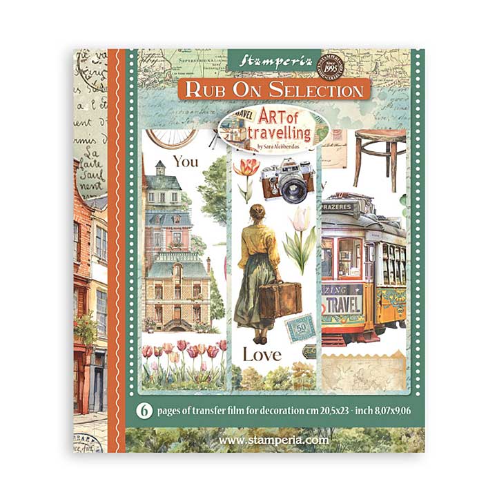 Stamperia Art of Travelling Rub-On 20,5x23cm Assortment (6pcs)