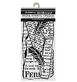 PRE: Stamperia All Around Thick Stencils 12x25cm Letter and Feathers