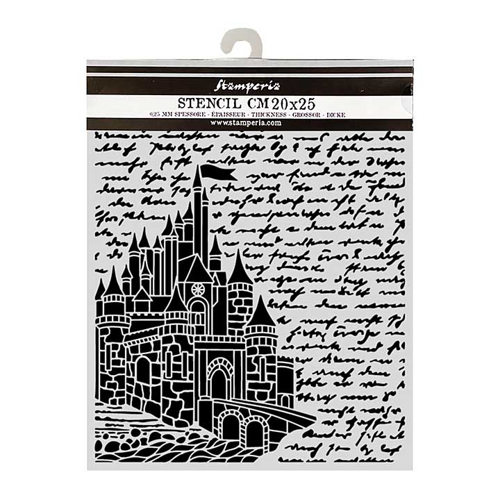 PRE: Stamperia Wonderland Thick Stencils 20x25cm Castle