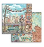 Stamperia Furry Friends 2 12x12 Inch Paper Sheet Bench and Nest (10pcs) by Antonis Tzanidakis