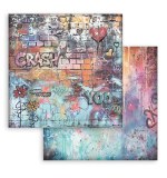 Stamperia Furry Friends 2 12x12 Inch Paper Sheet Graffiti Flowers (10pcs) by Antonis Tzanidakis