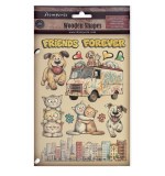 Stamperia Furry Friends 2 A5 Colored Wooden Shapes by Antonis Tzanidakis