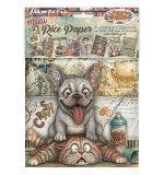 Stamperia Furry Friends 2 A6 Mini Rice Paper Selection (8pcs) by Antonis Tzanidakis
