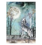 Stamperia Cosmos A4 Rice Paper Wolf and Moon (6pcs) by Cristina Radovan