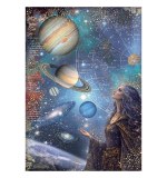 Stamperia Cosmos A4 Rice Paper Planets (6pcs) by Cristina Radovan