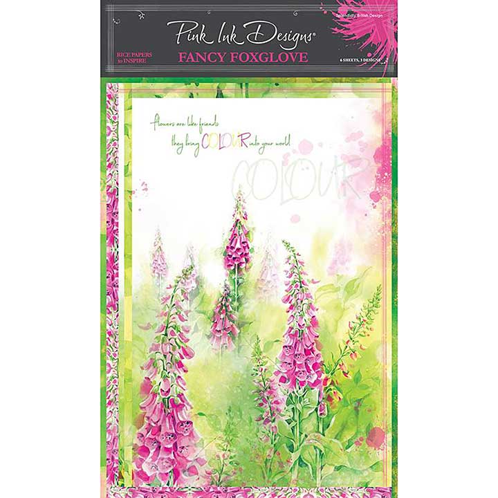 SO: Pink Ink Designs Fancy Foxglove A4 Rice Paper