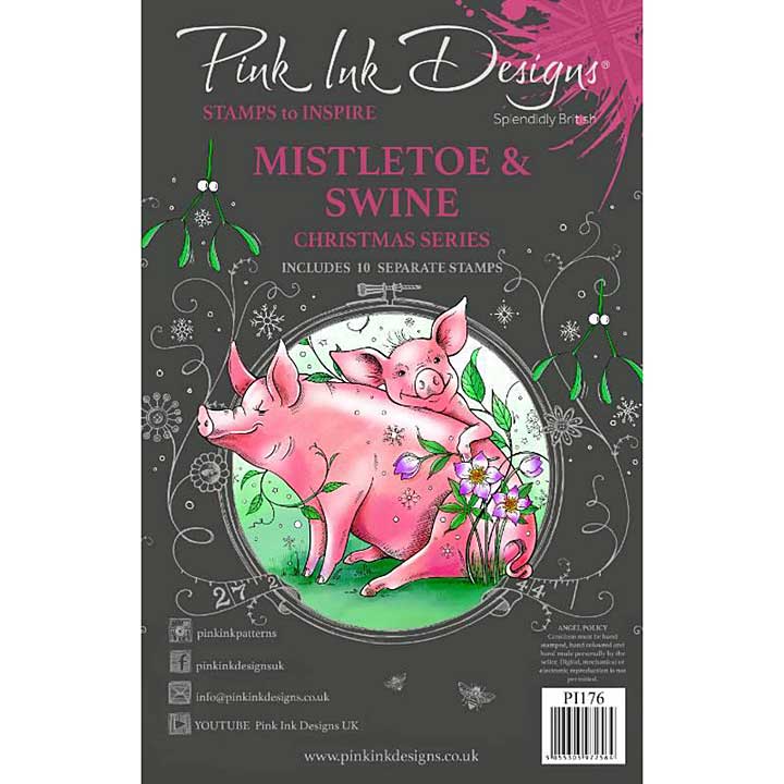 Pink Ink Designs Mistletoe and Swine Clear Stamp Set (6x8)