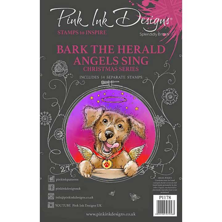 Pink Ink Designs Bark The Herald Angels Sing Clear Stamp Set (6x8)