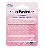 Hemline Sew-on Snap Fasteners Clear (Invisible, 7mm, 12 Sets)