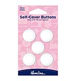Hemline Self-Cover Buttons Nylon 22mm (5pk White)