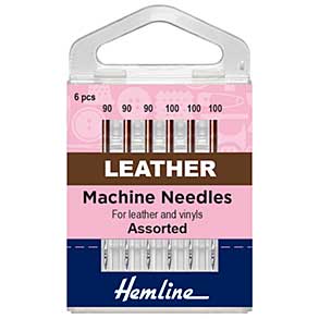 Hemline Sewing Machine Needles, Leather Mixed (6 Pieces)
