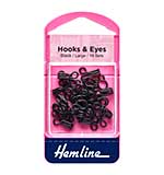 Hemline Hooks and Eyes, Black (Size 3) Hemline Hooks and Eyes, Black (Size 3)