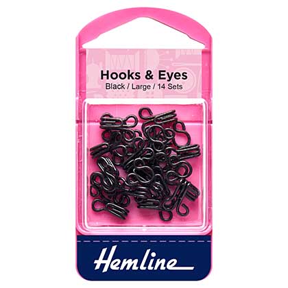 SO: Hemline Hooks and Eyes, Black (Size 3)